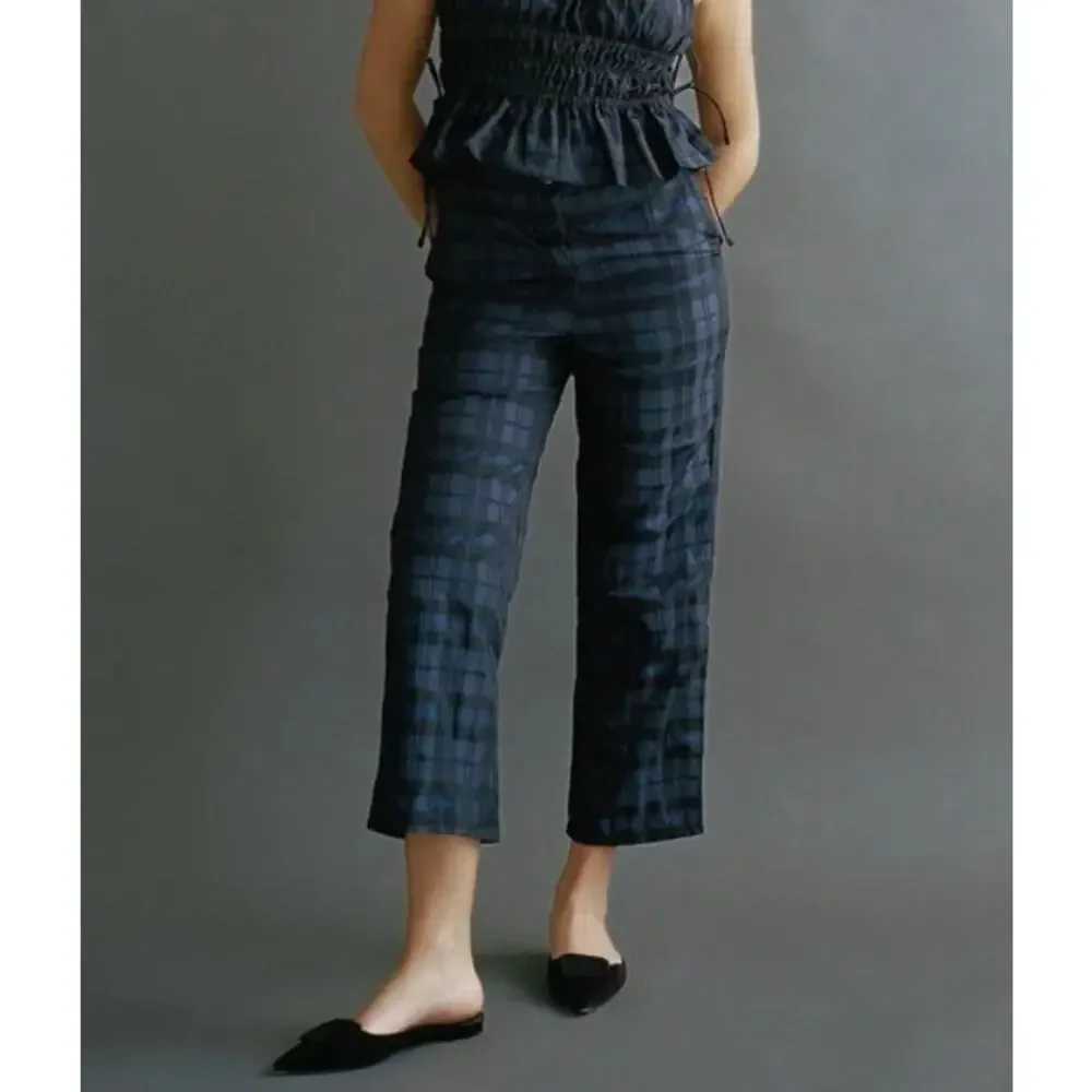Ciao Lucia Pietro Woven Taffeta Pant Sapphire Womens Blue Size Small Made in La - Picture 13 of 13